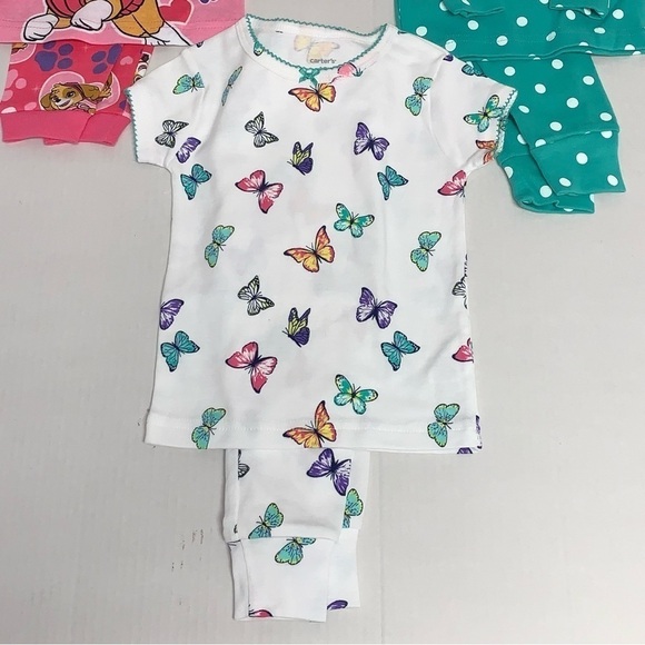 Lot of 3 Infants Size 12M Pajama Sets Polka Dot Butterfly Paw Patrol NWOT - Picture 4 of 12